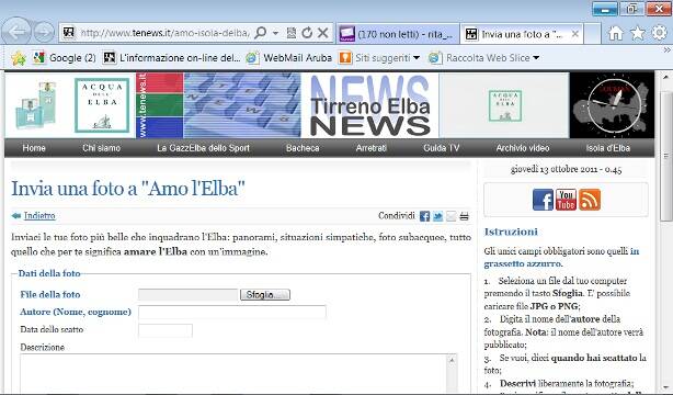 Tenews, da oggi on line la nuova pagina: "Amo l'Elba"