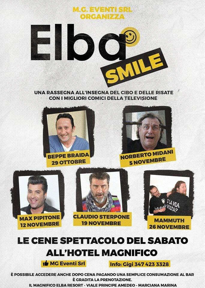 "Elba Smile", cene spettacolo con i migliori comici della Tv