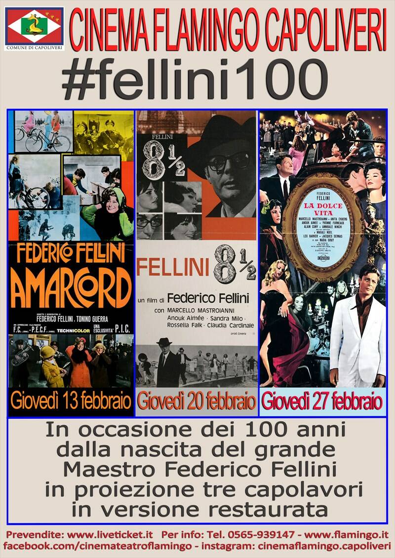 Al Cinema Teatro Flamingo la rassegna cinematografica in occasione del centenario dalla nascita di Federico Fellini