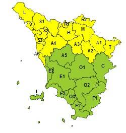 Codice giallo per temporali dal pomeriggio di oggi alle 20 di domani venerdì 24 luglio