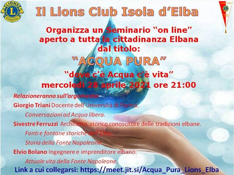 “ACQUA PURA, dove c’è acqua c’è vita”, grande partecipazione per il seminario organizzato dal Lions Club Isola d’Elba