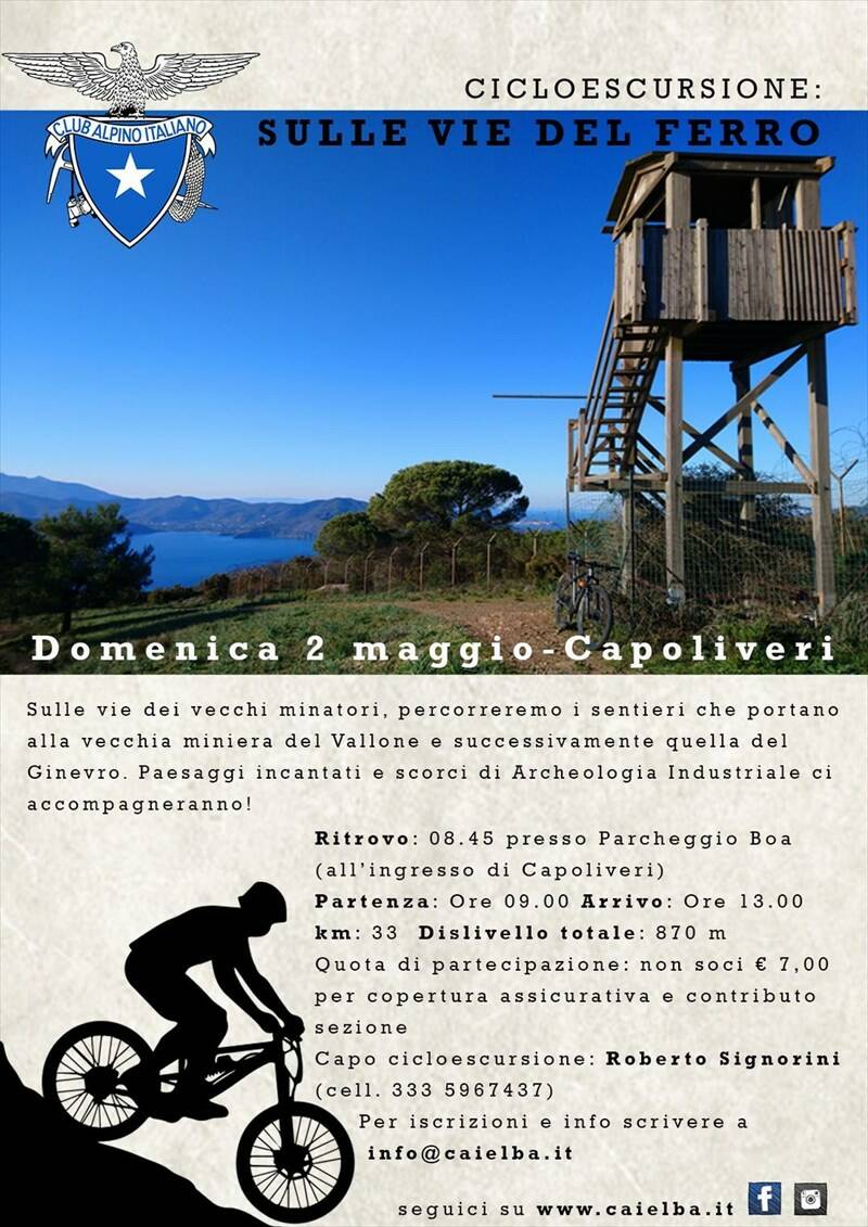 Cai Elba, domenica 2 maggio cicloescursione sulle Vie del ferro a Capoliveri