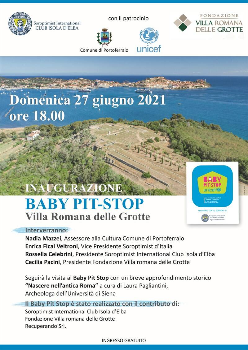 Domenica 27 giugno inaugurazione "Baby Pit-Stop UNICEF" alla Villa romana delle Grotte