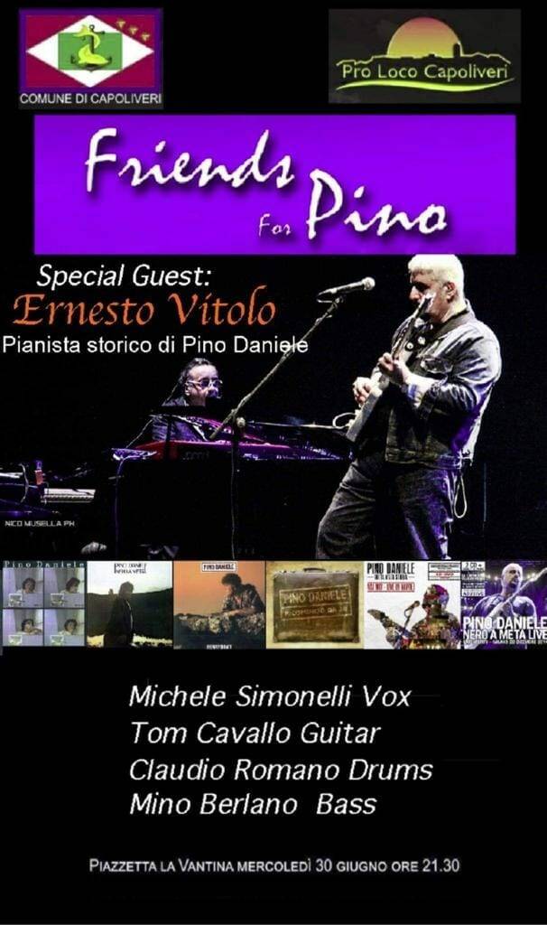 Il 30 giugno a Capoliveri musica d’autore in piazza La Vantina con “Friends for Pino”