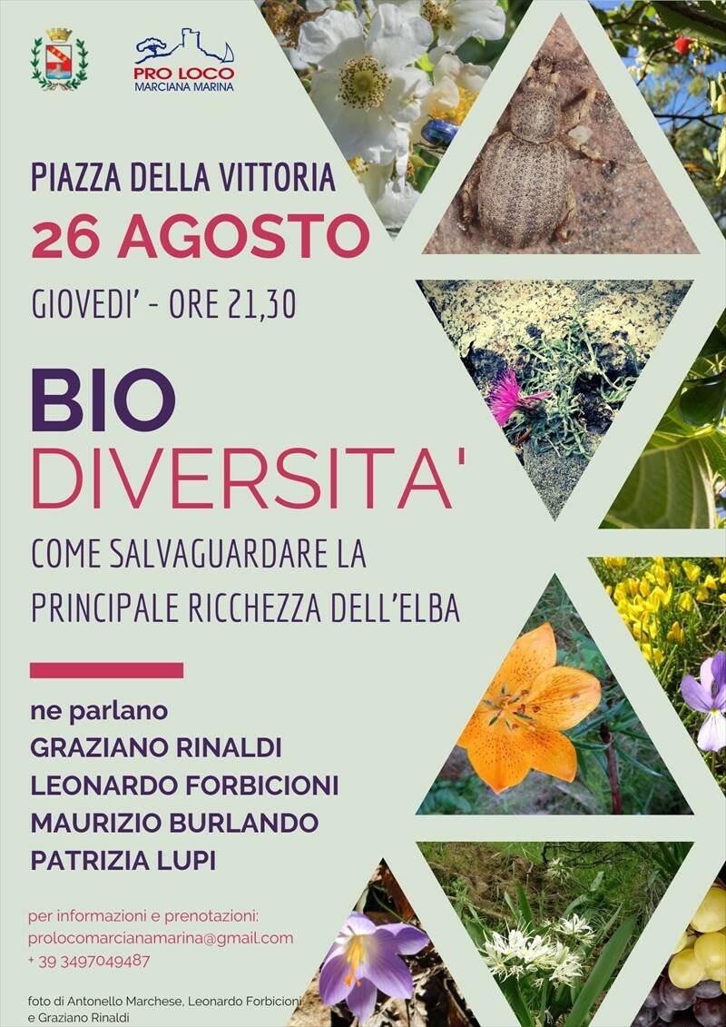 Giovedì 26 agosto a Marciana Marina serata dedicata alla Biodiversità dell’Elba