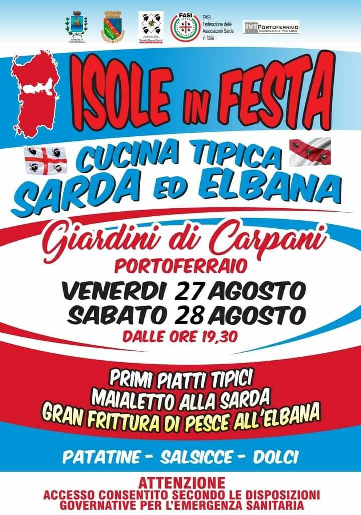 "Isole in festa", venerdì 27 e sabato 28 agosto le tipicità gastronomiche di Elba e Sardegna