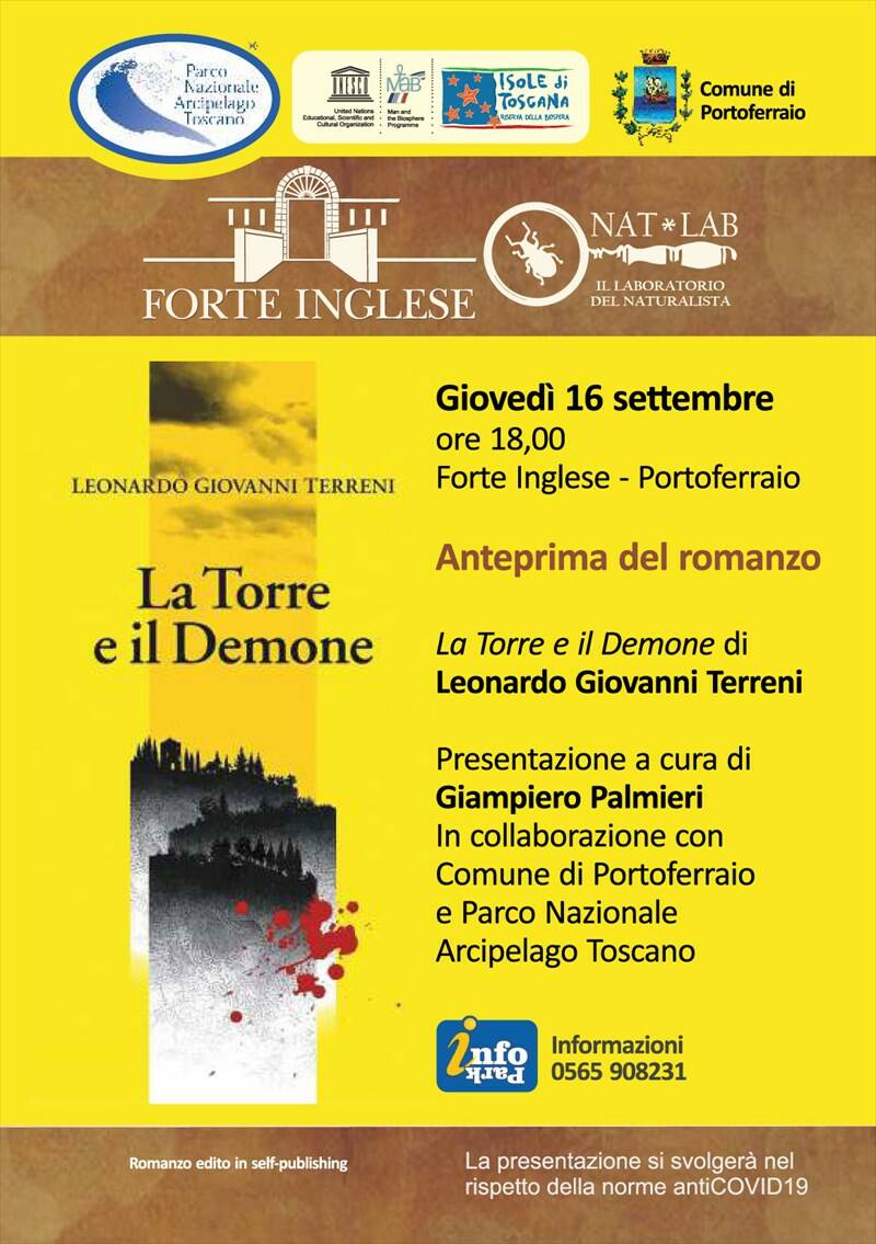 Portoferraio, giovedì 16 settembre la presentazione del romanzo "La Torre e il Demone"